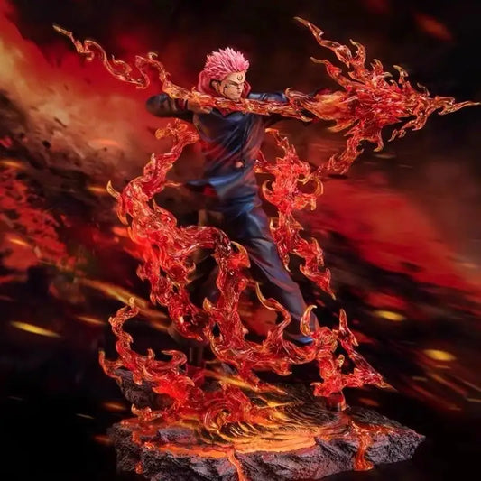 Premium Jujutsu Kaisen Ryomen Sukuna & Yuji Itadori anime figure collectible featuring detailed battle effects and display-quality craftsmanship for true JJK fans.