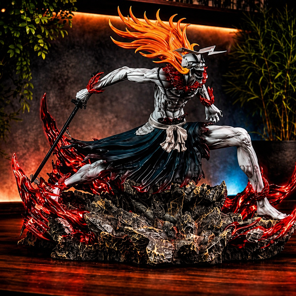 Ichigo Hollow Form Statue – Bleach Kurosaki Mugetsu Resin Figure – Anime Collectible Display
