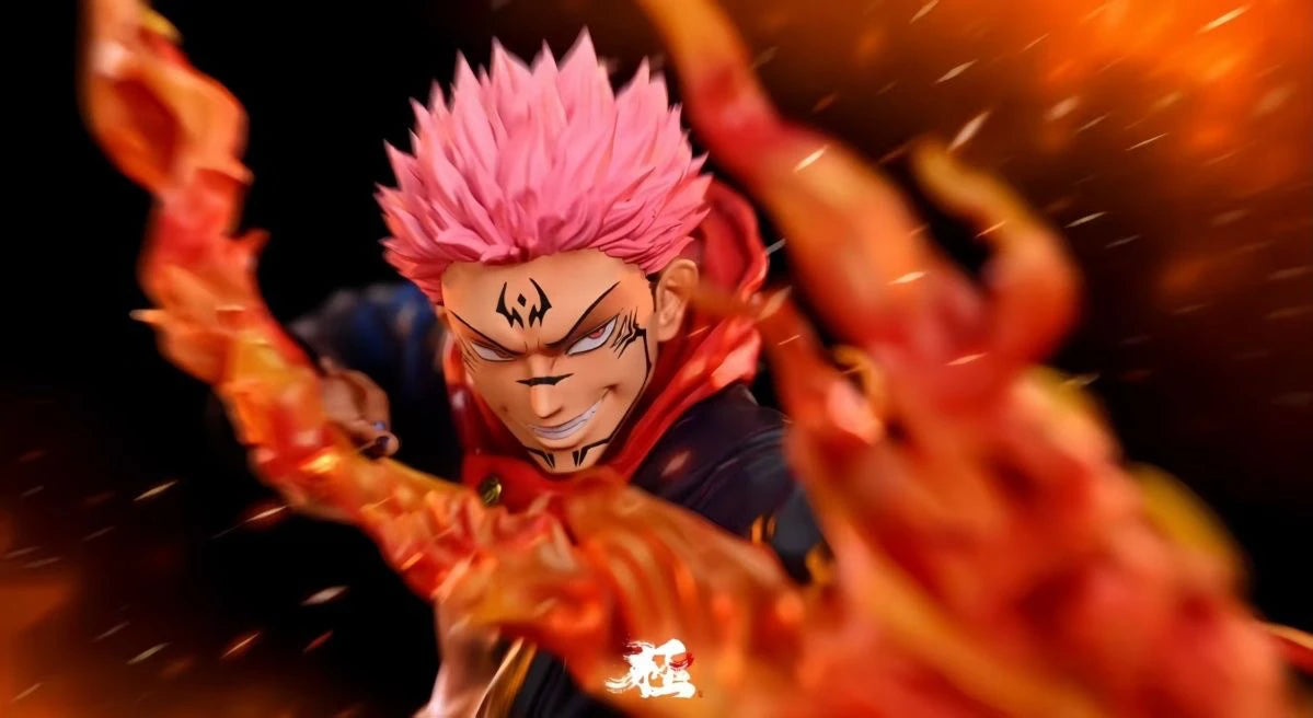 Premium Jujutsu Kaisen Ryomen Sukuna & Yuji Itadori anime figure collectible featuring detailed battle effects and display-quality craftsmanship for true JJK fans.