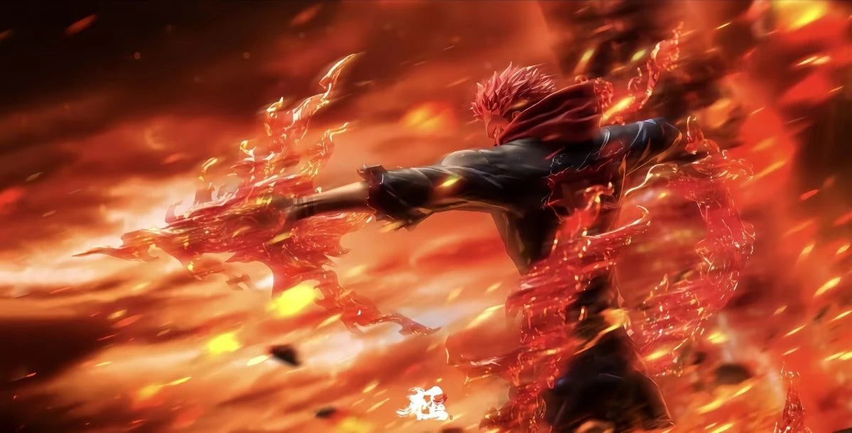 Premium Jujutsu Kaisen Ryomen Sukuna & Yuji Itadori anime figure collectible featuring detailed battle effects and display-quality craftsmanship for true JJK fans.