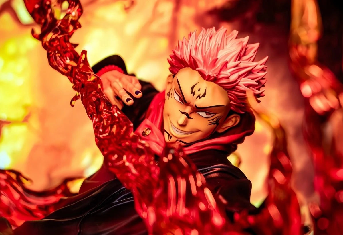 Premium Jujutsu Kaisen Ryomen Sukuna & Yuji Itadori anime figure collectible featuring detailed battle effects and display-quality craftsmanship for true JJK fans.