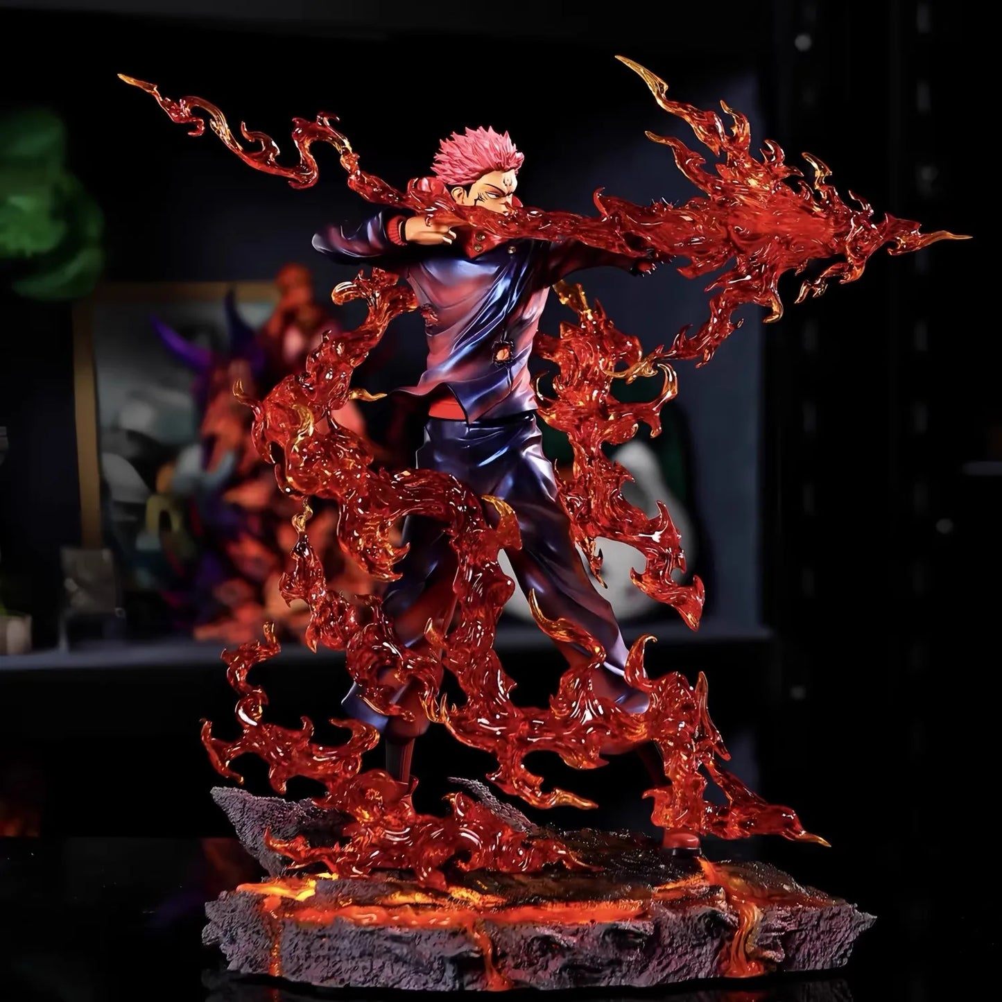 Premium Jujutsu Kaisen Ryomen Sukuna & Yuji Itadori anime figure collectible featuring detailed battle effects and display-quality craftsmanship for true JJK fans.