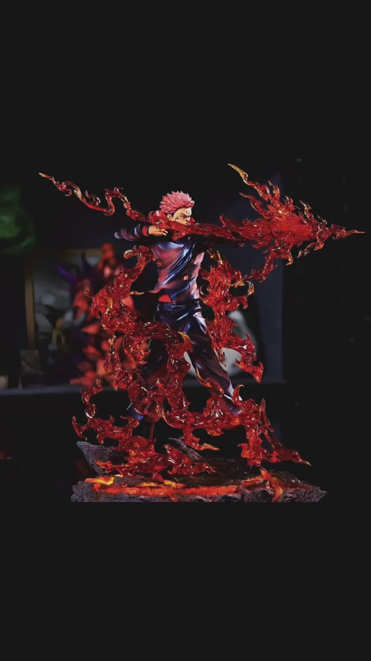 Premium Jujutsu Kaisen Ryomen Sukuna & Yuji Itadori anime figure collectible featuring detailed battle effects and display-quality craftsmanship for true JJK fans.