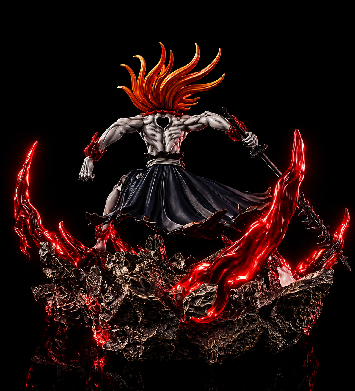 Ichigo Hollow Form Statue – Bleach Kurosaki Mugetsu Resin Figure – Anime Collectible Display